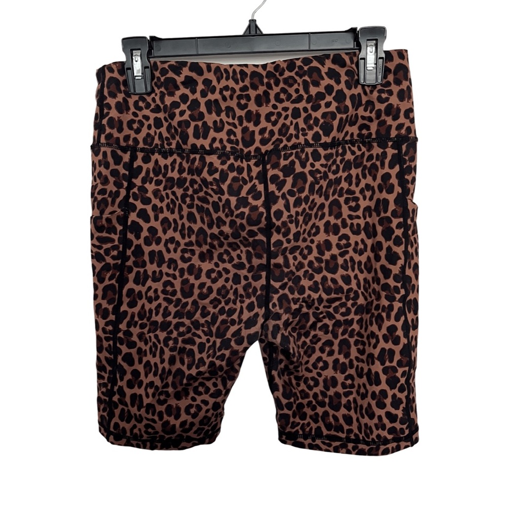 Cheetah Print Biker Shorts with Pockets